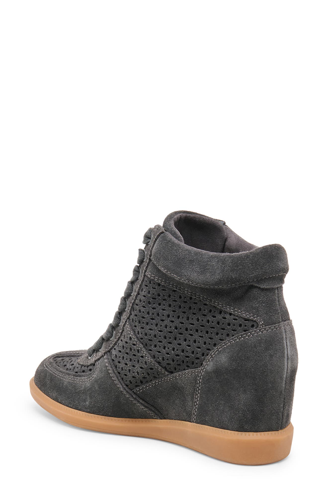 Irlah Wedge Sneaker, Alternate, color, ANTHRACITE SUEDE H2O