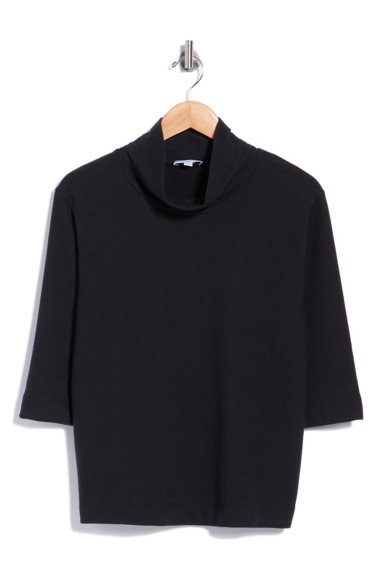 Oversized Funnel Neck Sweatshirt, Main, color, BLACK