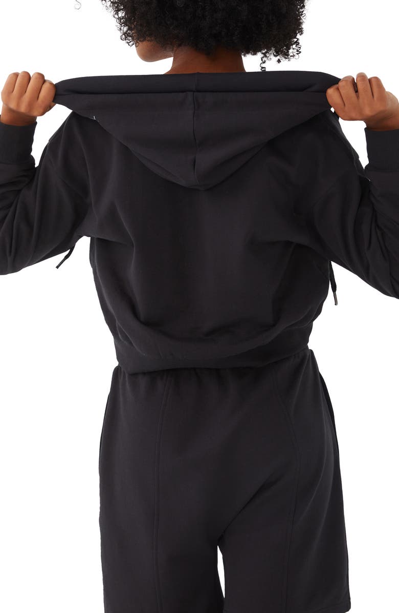 HUMAN NATION Gender Inclusive Harmony Organic Cotton Blend Crop Zip Hoodie, Alternate, color, 