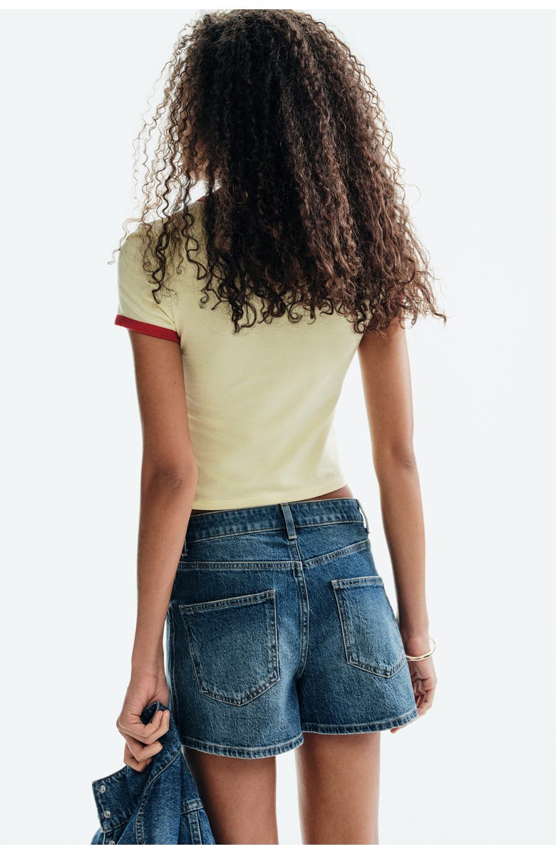 H&M High-waisted Denim Skort, Alternate, color, Denim Blue