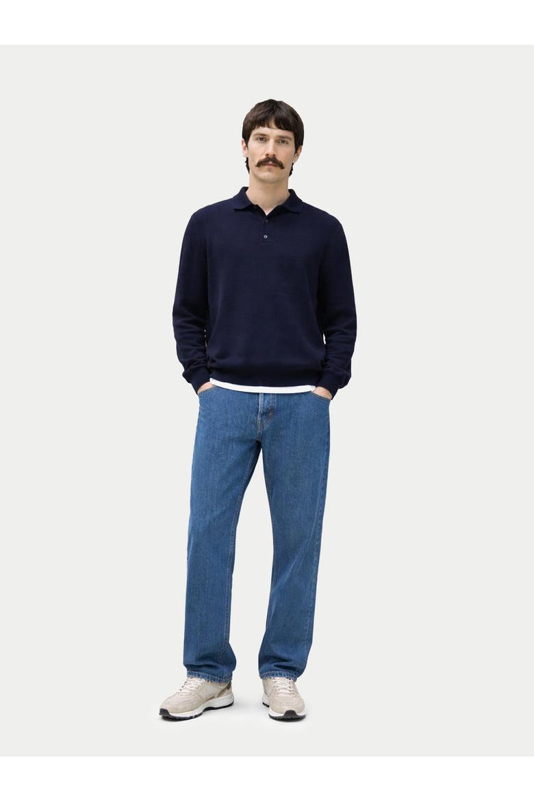 Timeless Cashmere Polo Sweater, Alternate, color, navy blazer