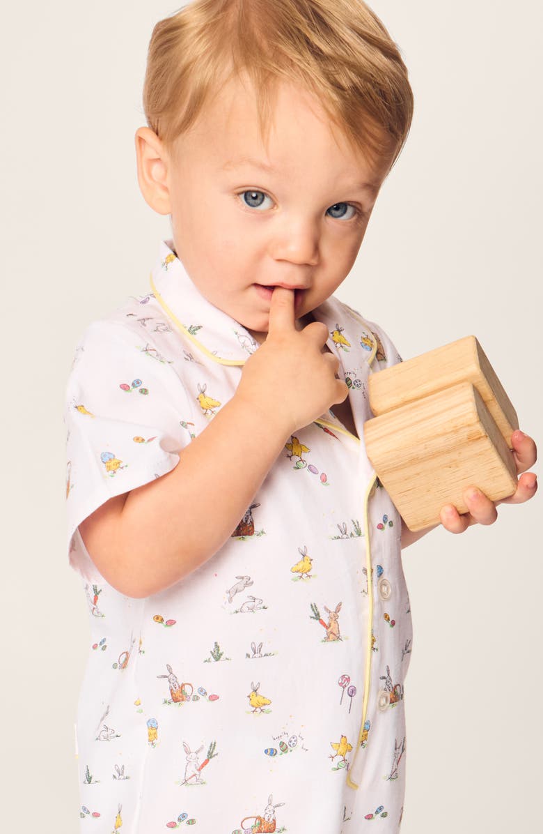 Petite Plume Easter Fitted Twill One-Piece Pajamas, Alternate, color, 