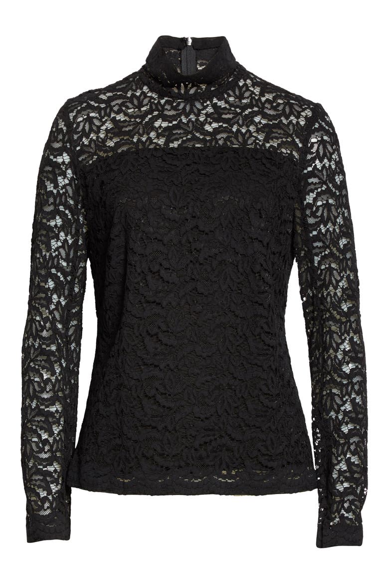 Bellini Lace Blouse, Alternate, color, BLACK