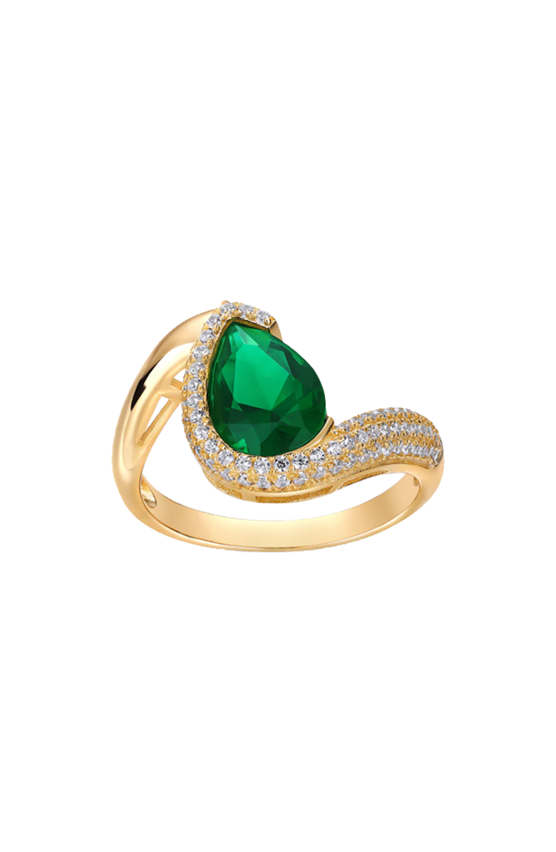 BY ADINA EDEN Pave Colored Teardrop Curved Ring, Main, color, 