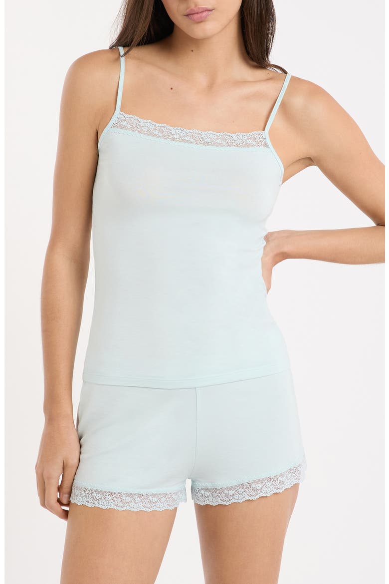 Kitty Lace Trim Camisole, Main, color, BLUE GREEN
