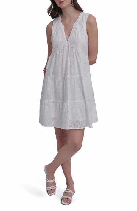 DKNY Jeans Sleeveless Eyelet Dress