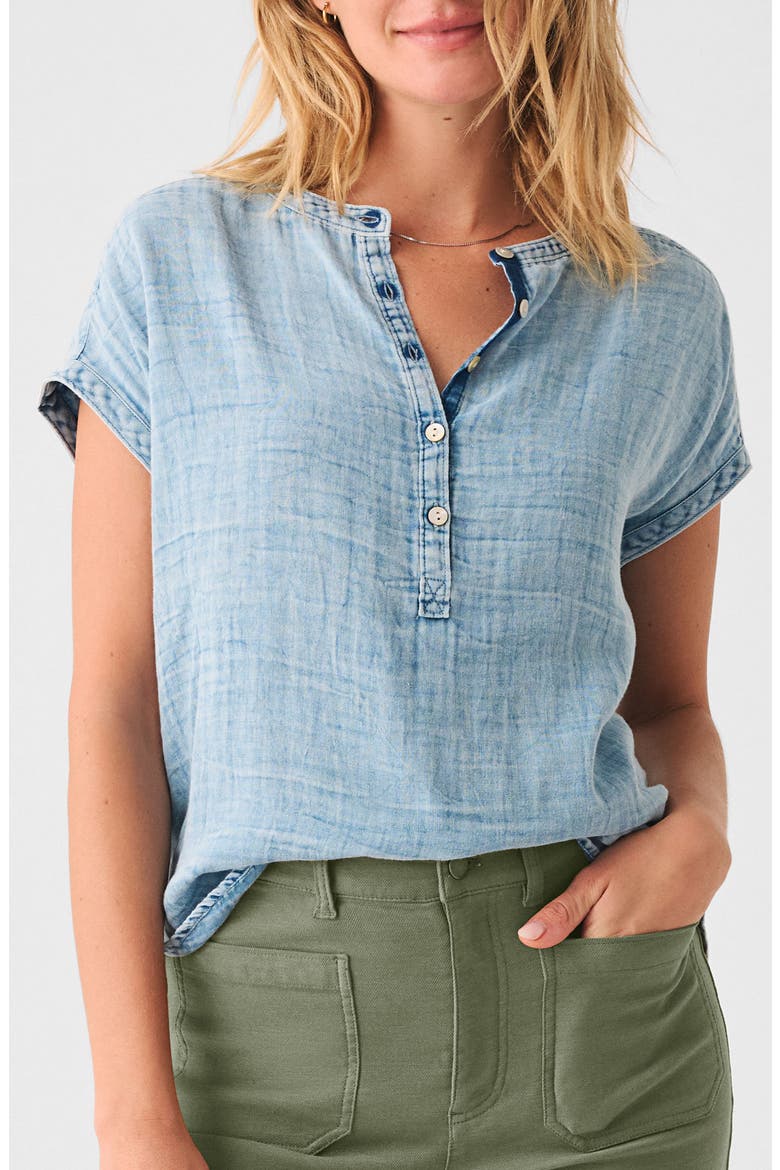 Dream Desmond Organic Cotton Top, Main, color, LIGHT INDIGO WASH