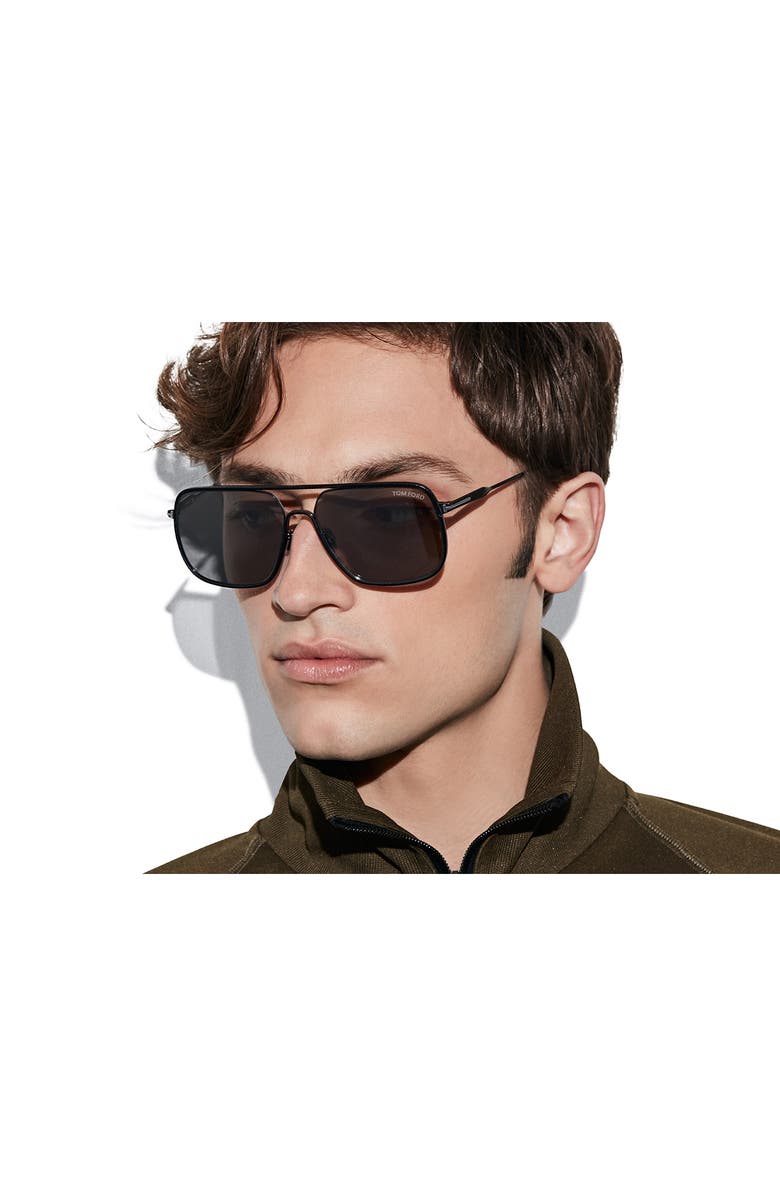 TOM FORD Cliff-02 60mm Aviator Sunglasses, Alternate, color, 