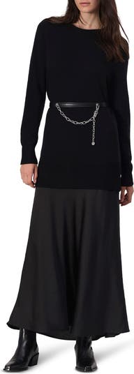 Millie Long Sleeve Mixed Media Wool Blend Sweater Dress