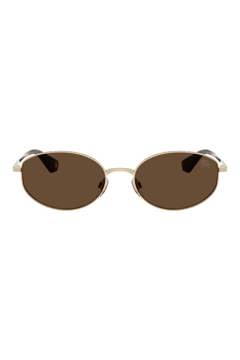 55mm Oval Sunglasses, Main, color, LIGHT GOLD / DARK BROWN
