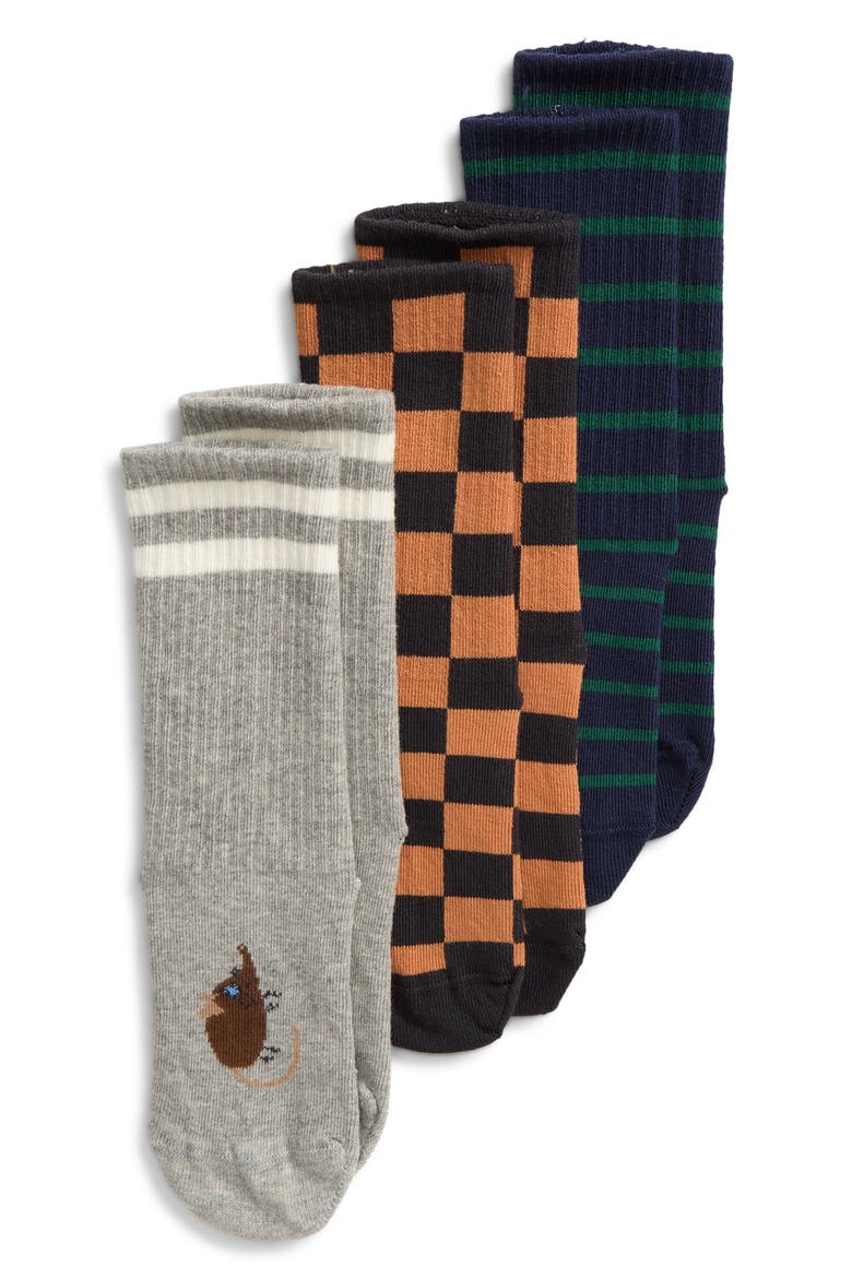 Kids' 3-Pack Assorted Chess Socks, Main, color, MULTI