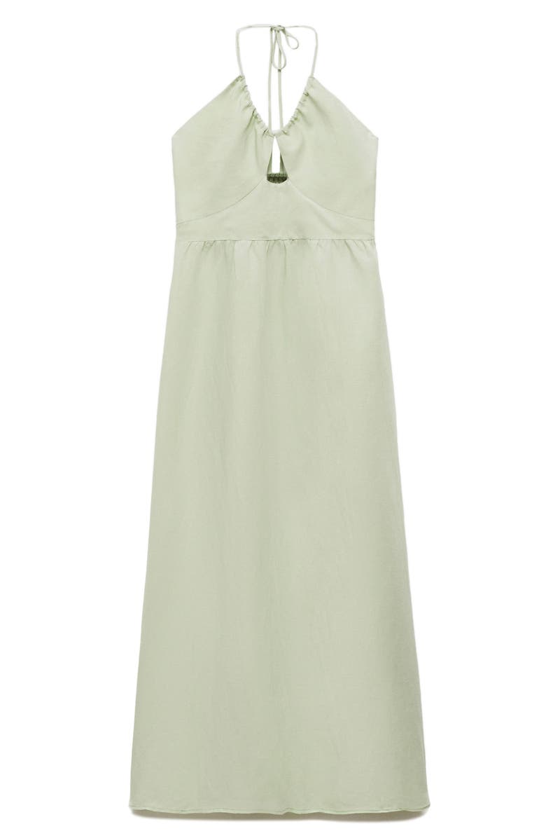 MANGO Cutout Halter Maxi Dress, Alternate, color, 