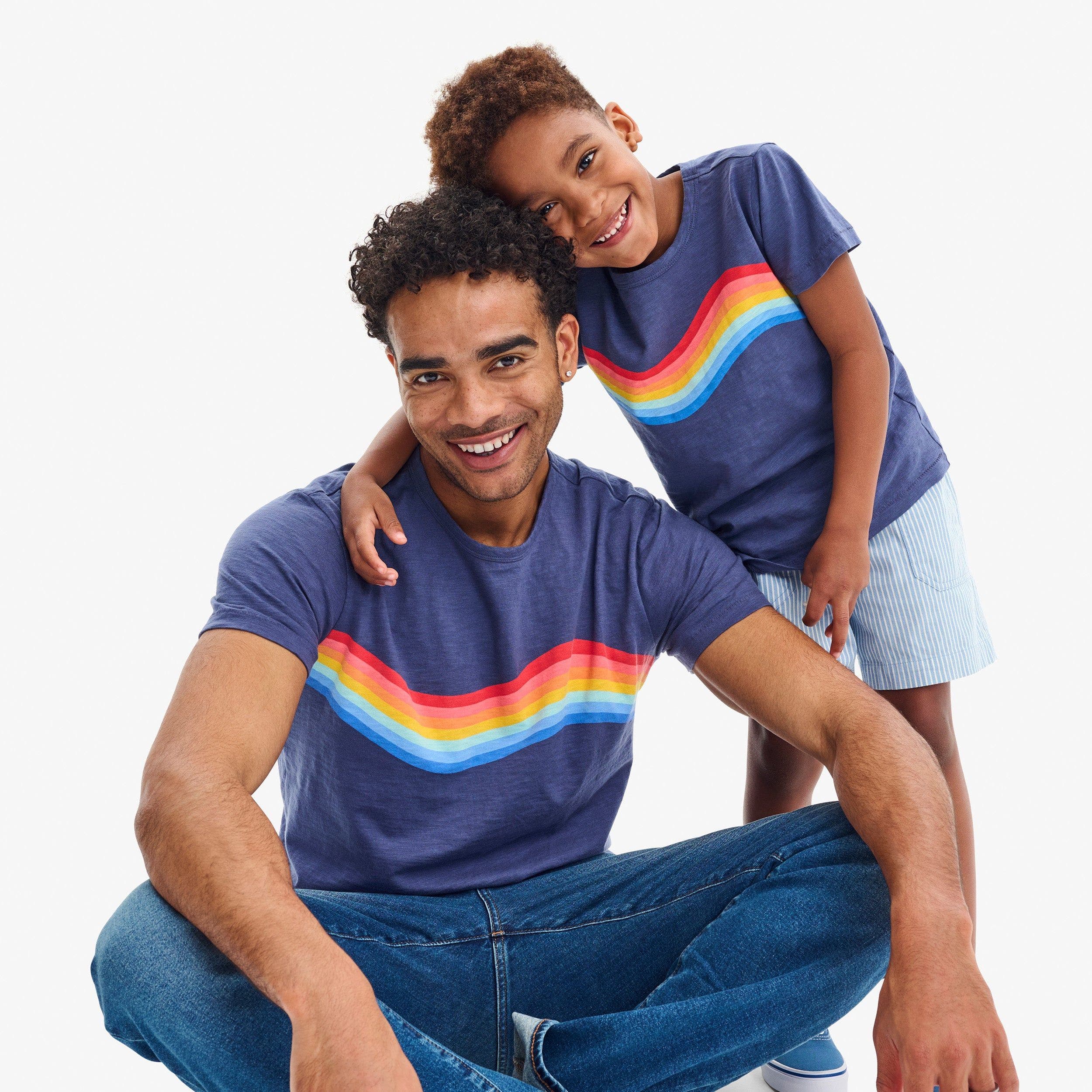 Unisex Fit Rainbow Banner Wave Tee - image 2