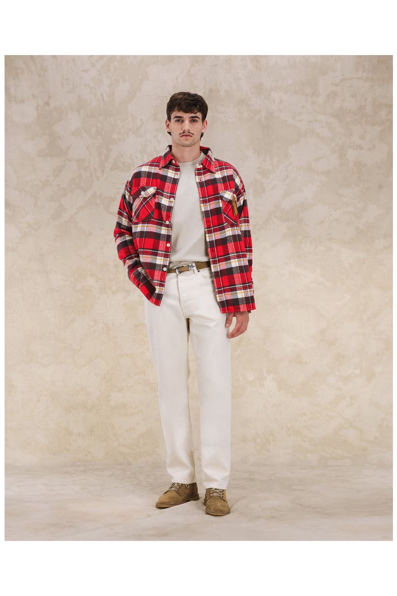 Mescal Flannel Overshirt, Alternate, color, RED