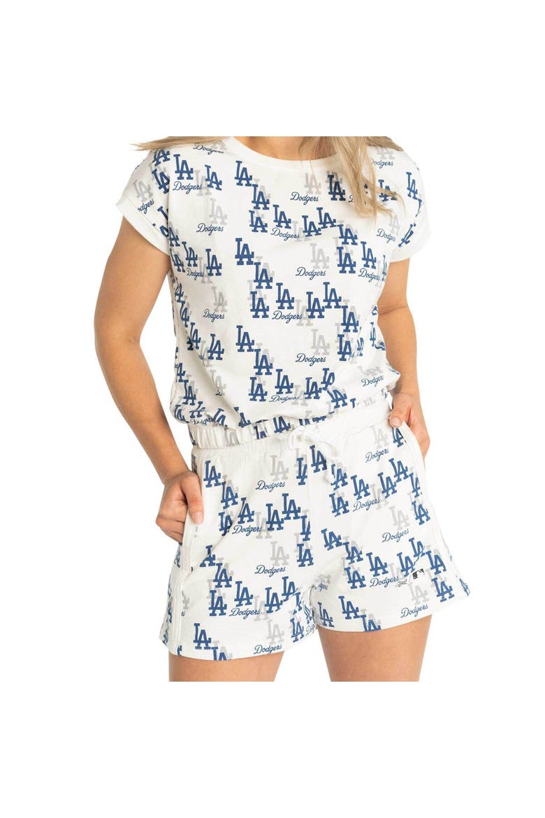 Women's Lusso  White Los Angeles Dodgers Marge Shorts, Alternate, color, White
