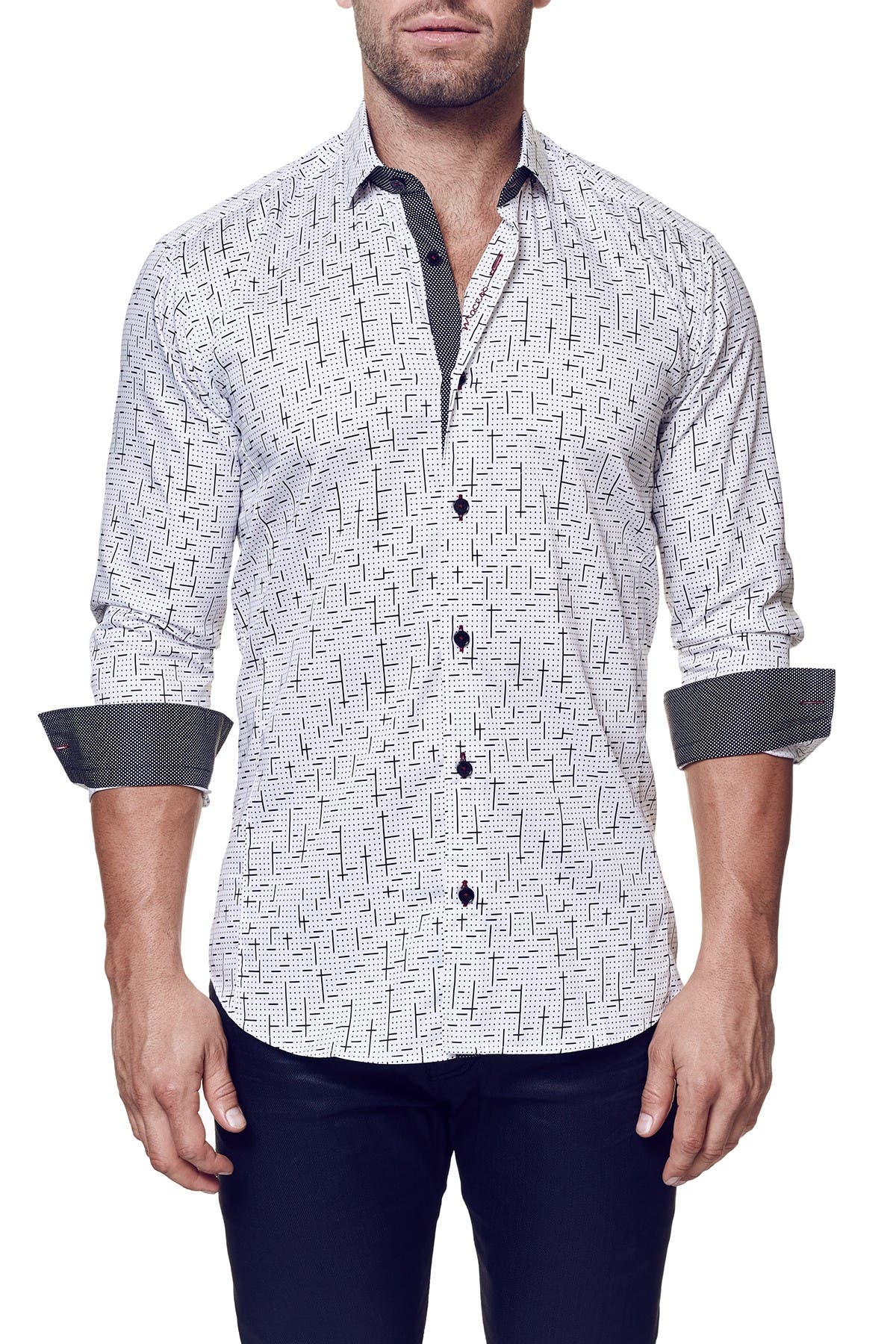 Tetris Trim Fit Button-Up Shirt - image 2
