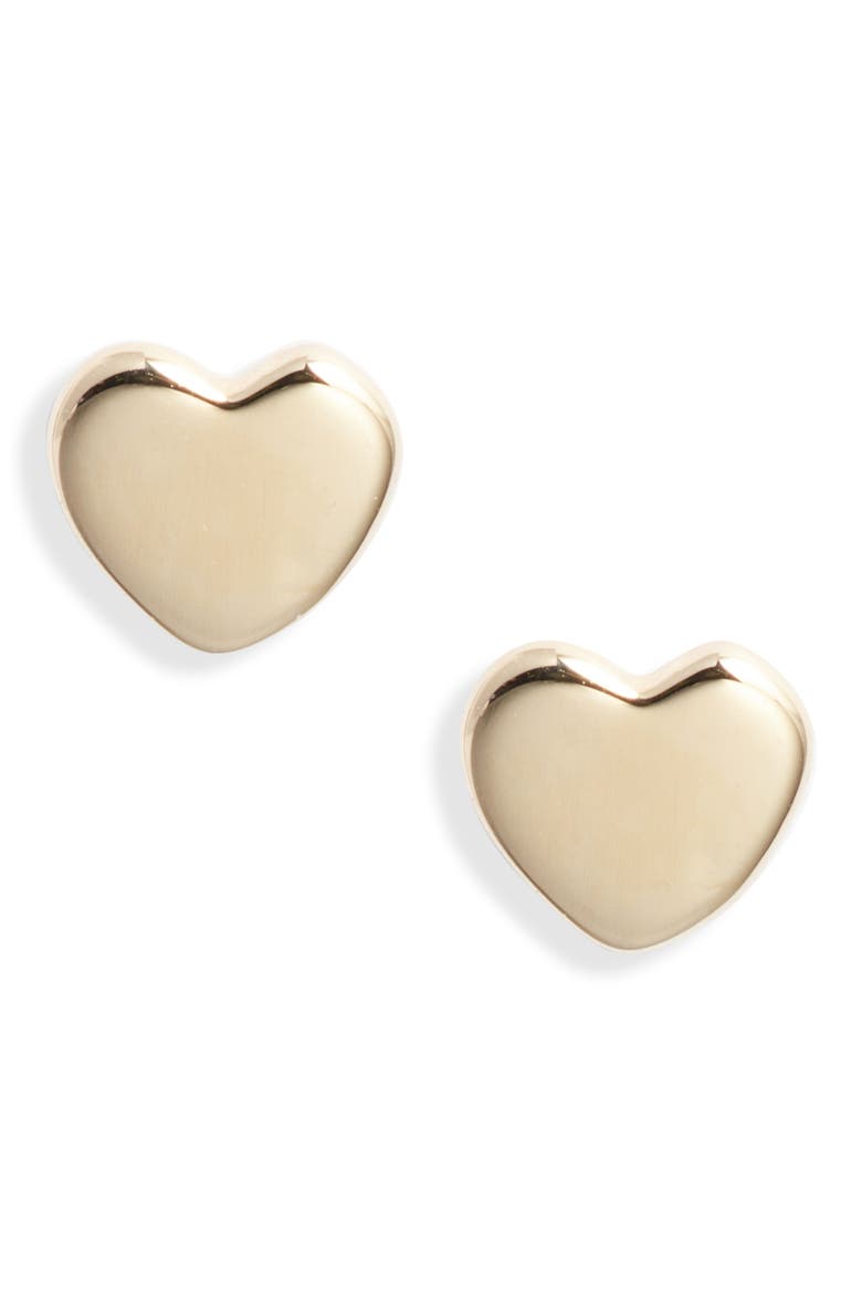 Jac + Jo Icon Heart Stud Earrings, Main, color, GOLD