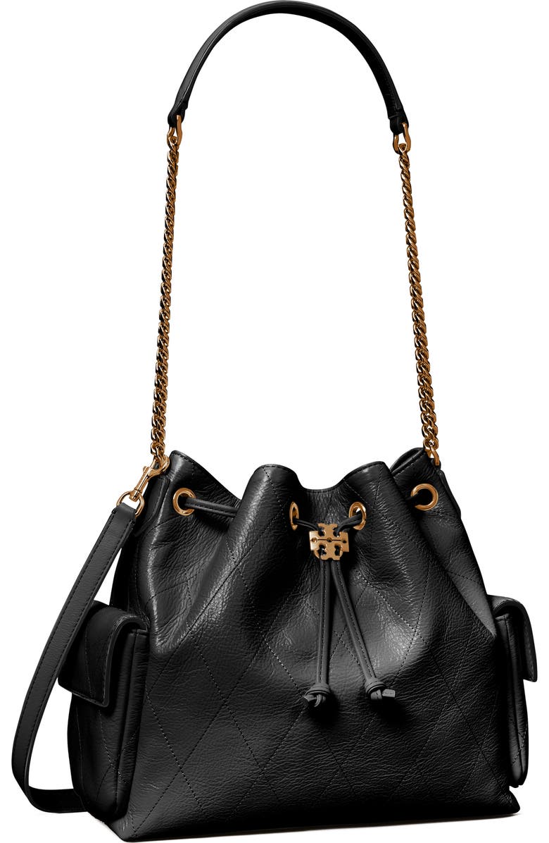 Tory Burch Charlie Quilted Leather Drawstring Shoulder Bag, Alternate, color,