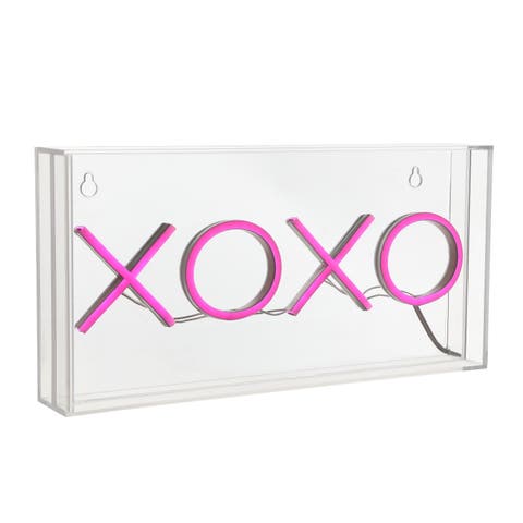 Contemporary Glam Acrylic Box USB Operated LED Neon Light