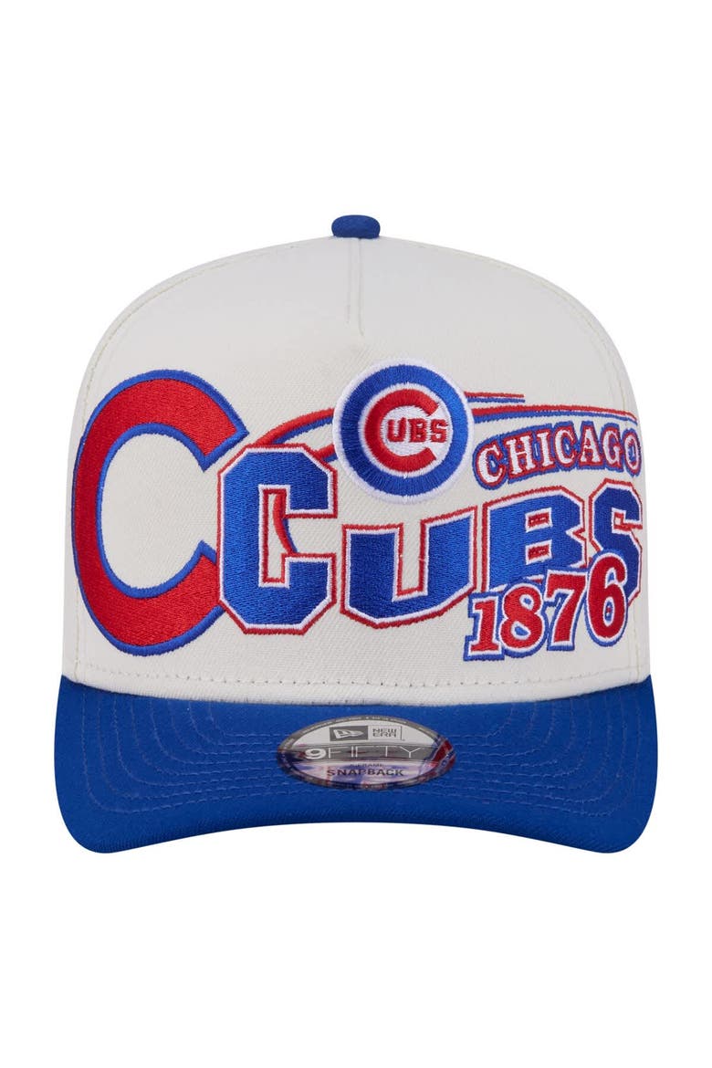 Men's New Era  Cream/Royal Chicago Cubs Classic A-Frame 9FIFTY Snapback Hat, Alternate, color, Cream