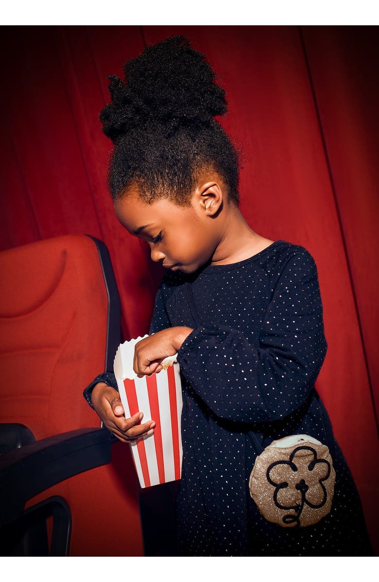 Mayoral Fleece Dress with Handbag, Alternate, color, Navy