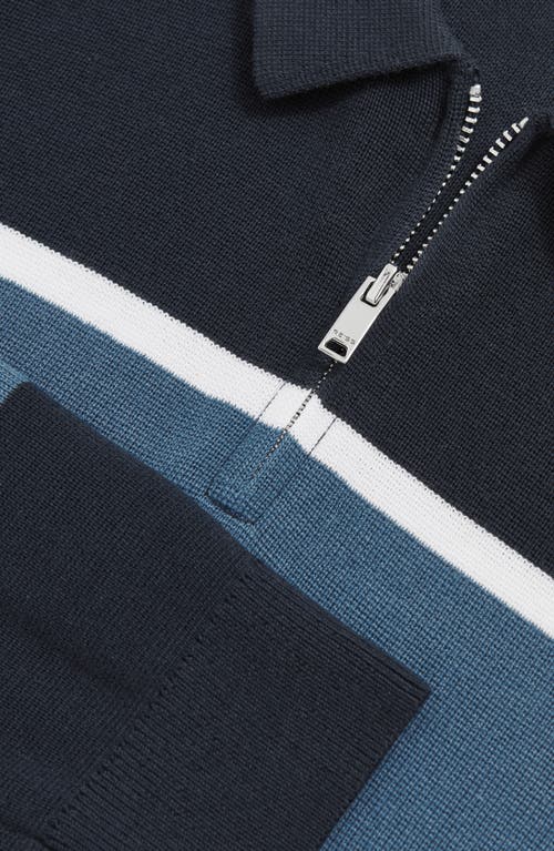 Reiss Kids' Jason Half Zip Sweater In Blue