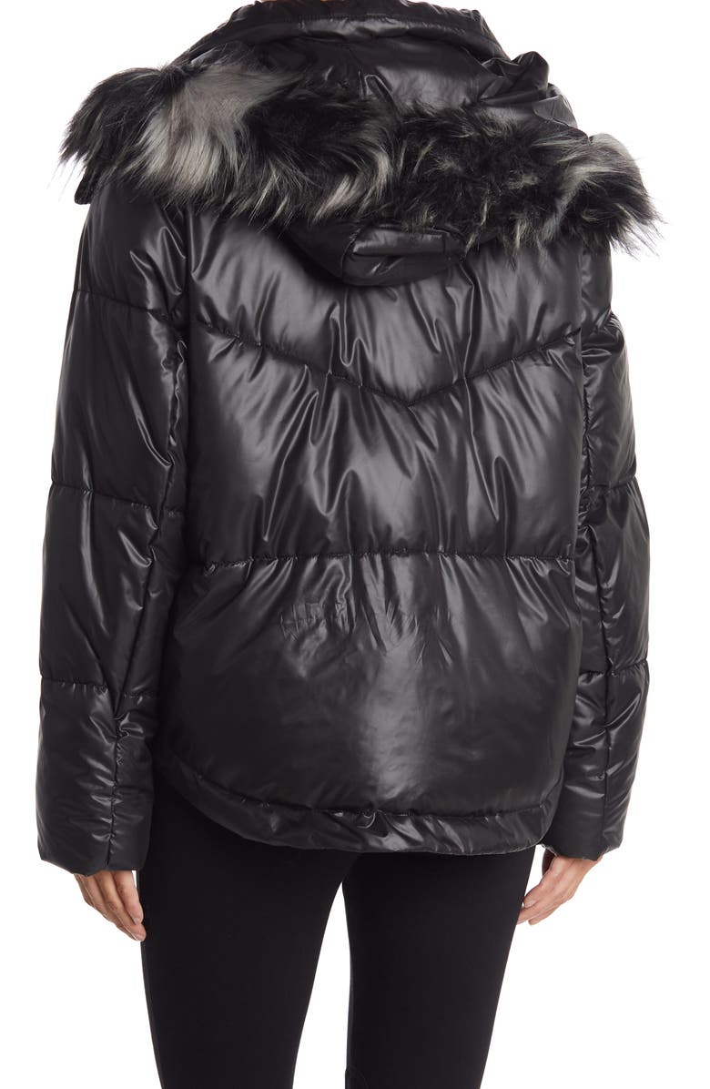 Andrew Marc Minna Faux Fur Trim Hooded Puffer Jacket, Alternate, color,