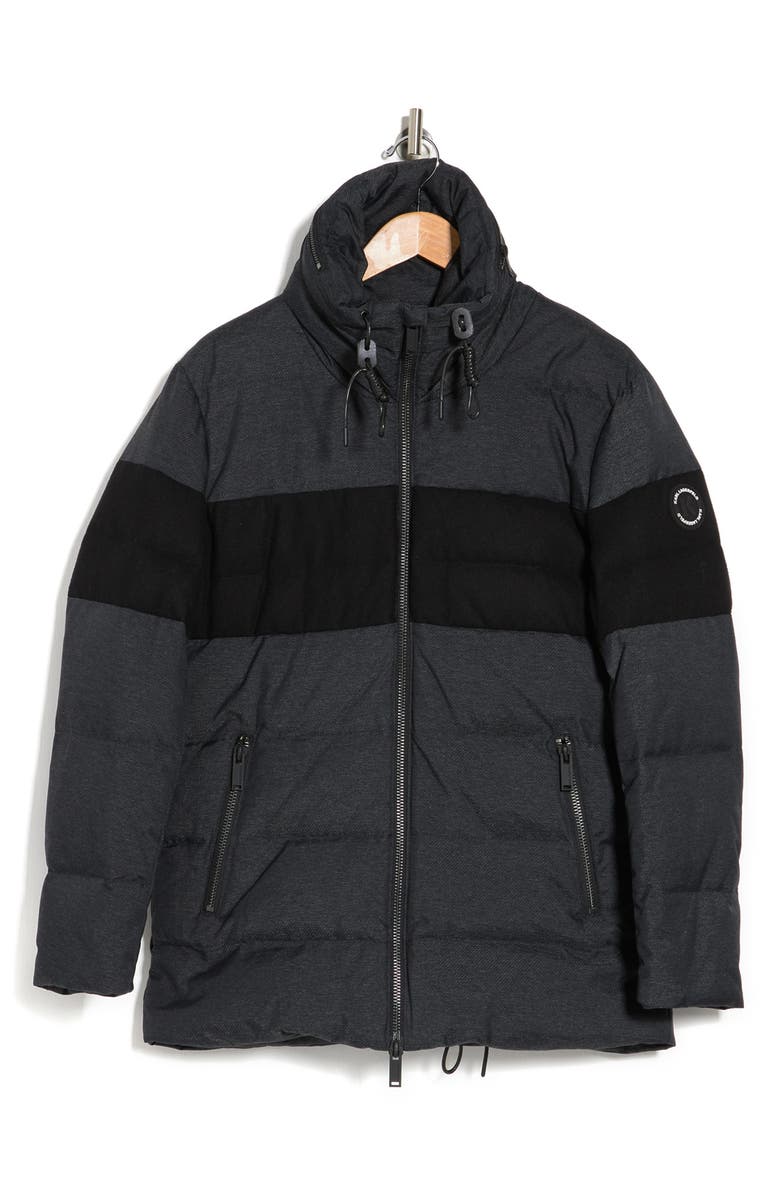 KARL LAGERFELD PARIS Hooded Quilted Down Parka Jacket, Alternate, color,