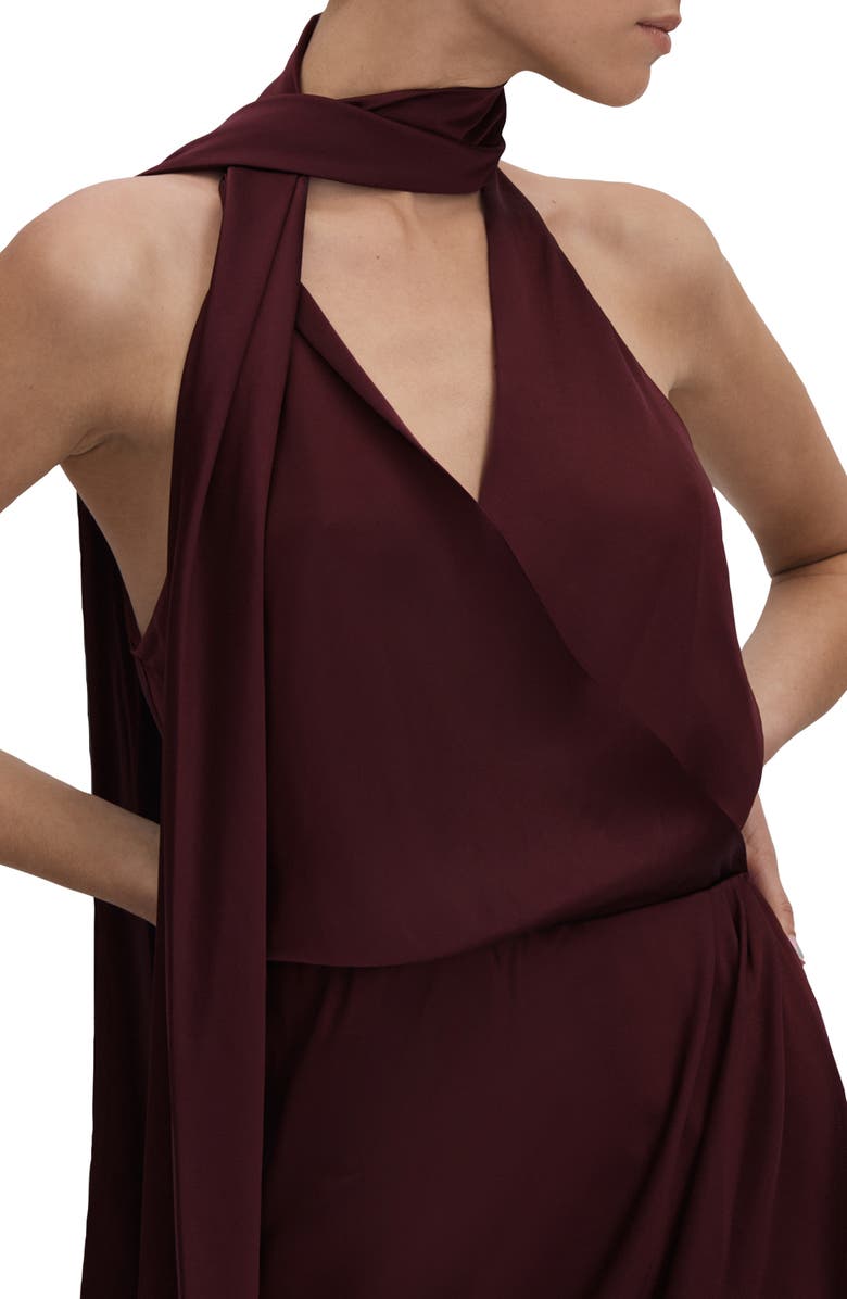 Reiss Tayla Drape Satin Dress, Alternate, color, 