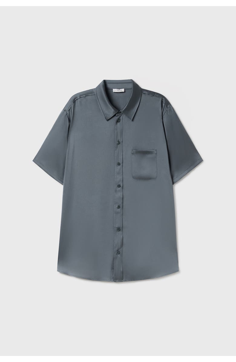 SILK LAUNDRY Short Sleeve Boyfriend Shirt, Main, color,