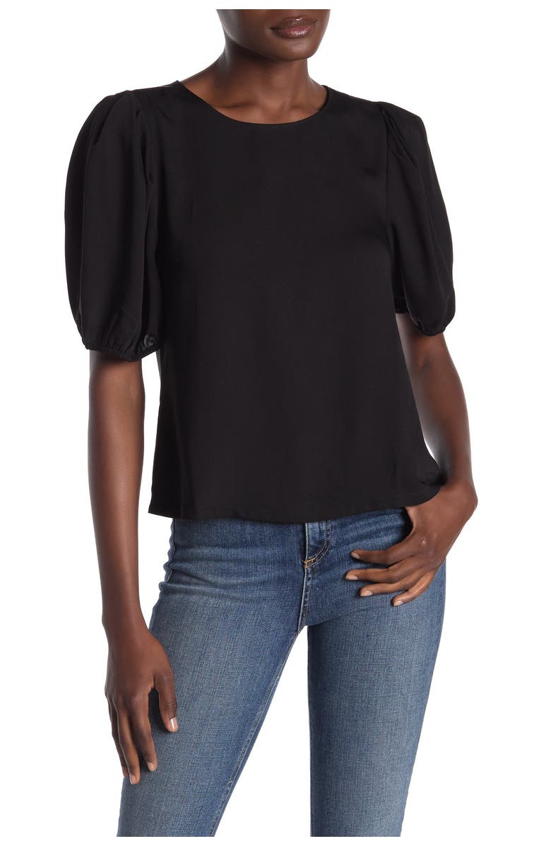 Elodie Keyhole Back Short Sleeve Blouse, Main, color, 