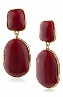 Framed Stone Statement Drop Earrings