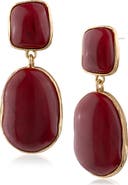 JARDIN Framed Stone Statement Drop Earrings