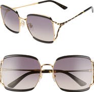 Gucci 59mm Semi Rimless Sunglasses