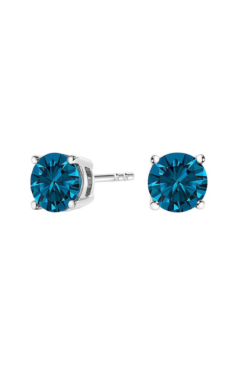 Haus of Brilliance 14K Gold 1/2 Cttw Lab Grown Blue Diamond Solitaire Stud Earrings, Alternate, color, White
