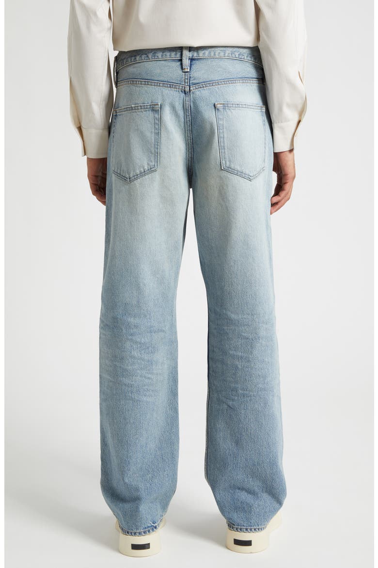 Fear of God Ripped Knee Five-Pocket Straight Leg Jeans (Men