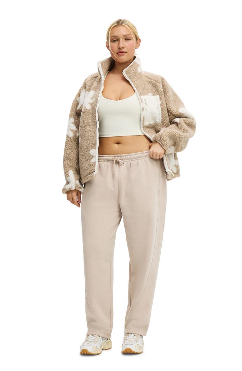 COTTON ON BODY Women's Active Trail Soft Fleece Zip Through, Alternate, color, Allspice Coconut Milk Flower
