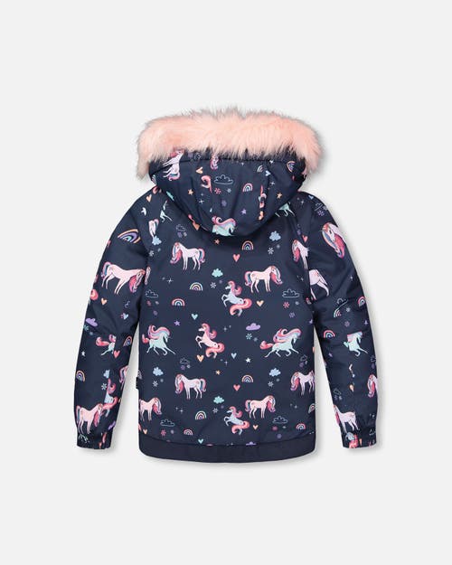 Deux Par Deux Two-piece Play Snowsuit Unicorn In Blue