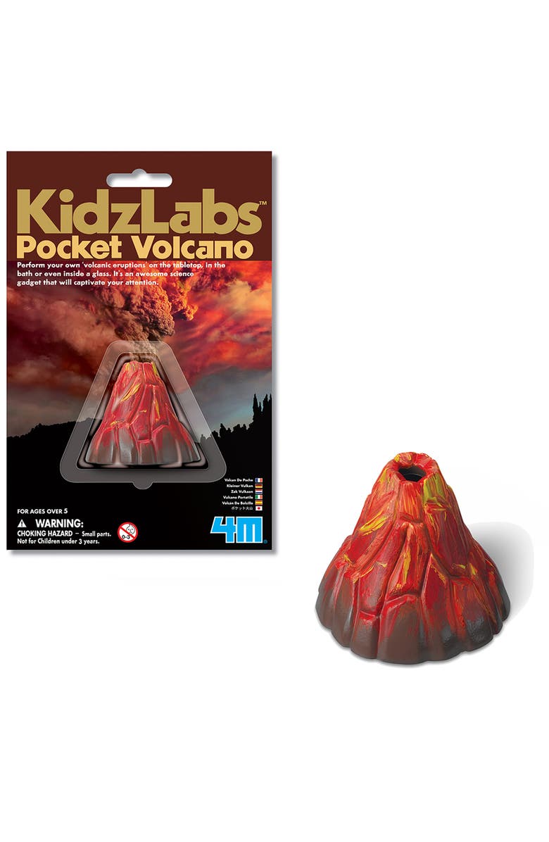 4M Kidzlabs Pocket Volcano Create Mini Eruptions, Baking Soda Reactions, Alternate, color, Multicolored