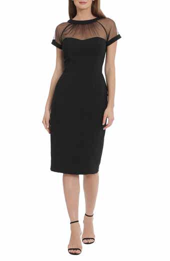 Maggy London Illusion Yoke Crepe Cocktail Dress