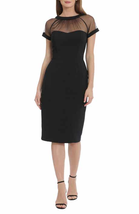 Maggy London Illusion Yoke Crepe Cocktail Dress