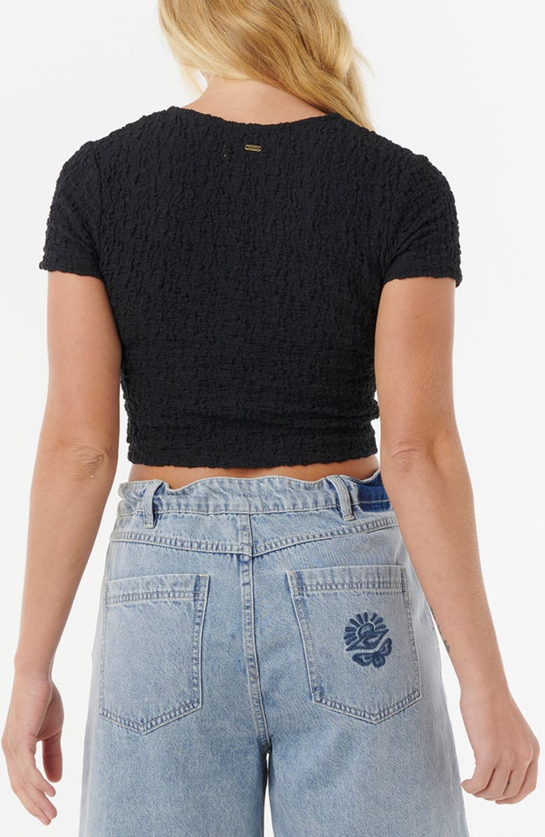 Rip Curl Sunset Luau Textured Crop Top, Alternate, color, Black