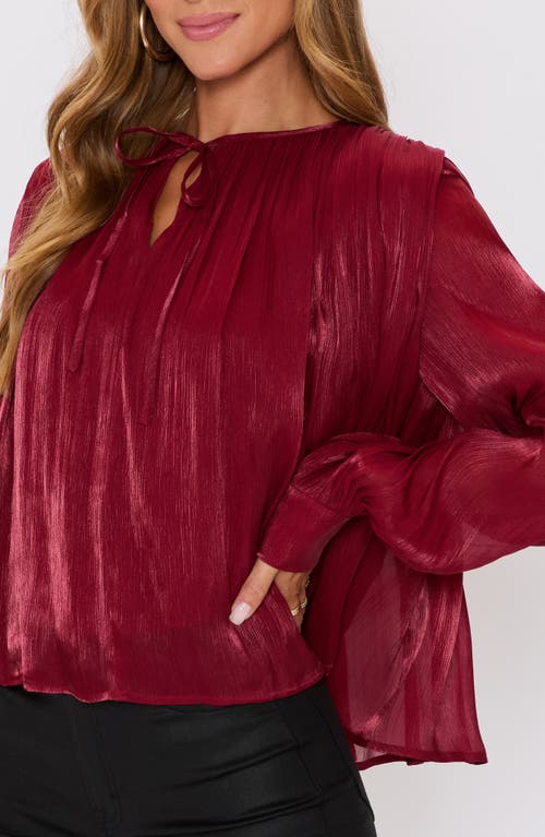 Vici Collection Metallic Satin Top In Red