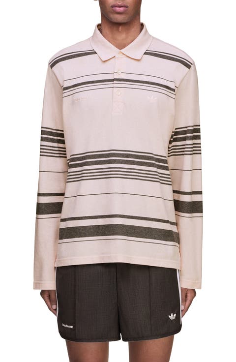 x Wales Bonner Long Sleeve Stripe Cotton Piqué Polo