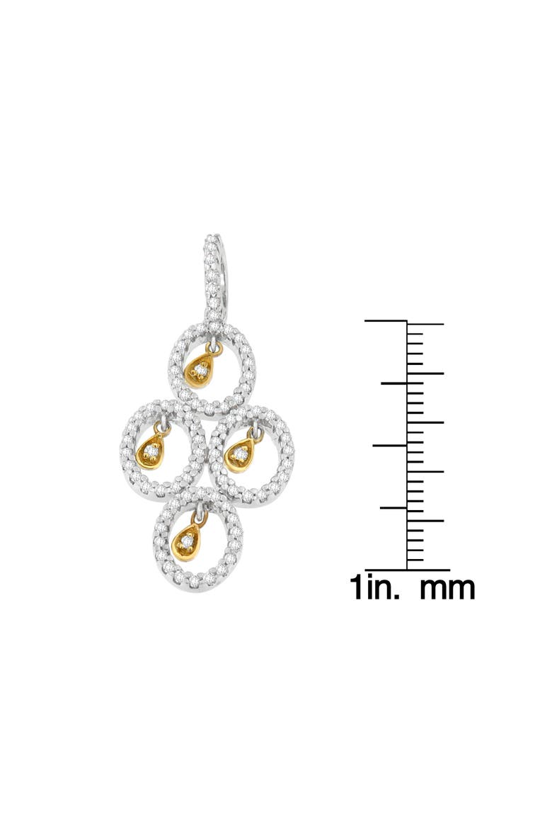 14K Two- Toned Gold 2/5 cttw Round Diamond Pendant Necklace, Alternate, color, Yellow