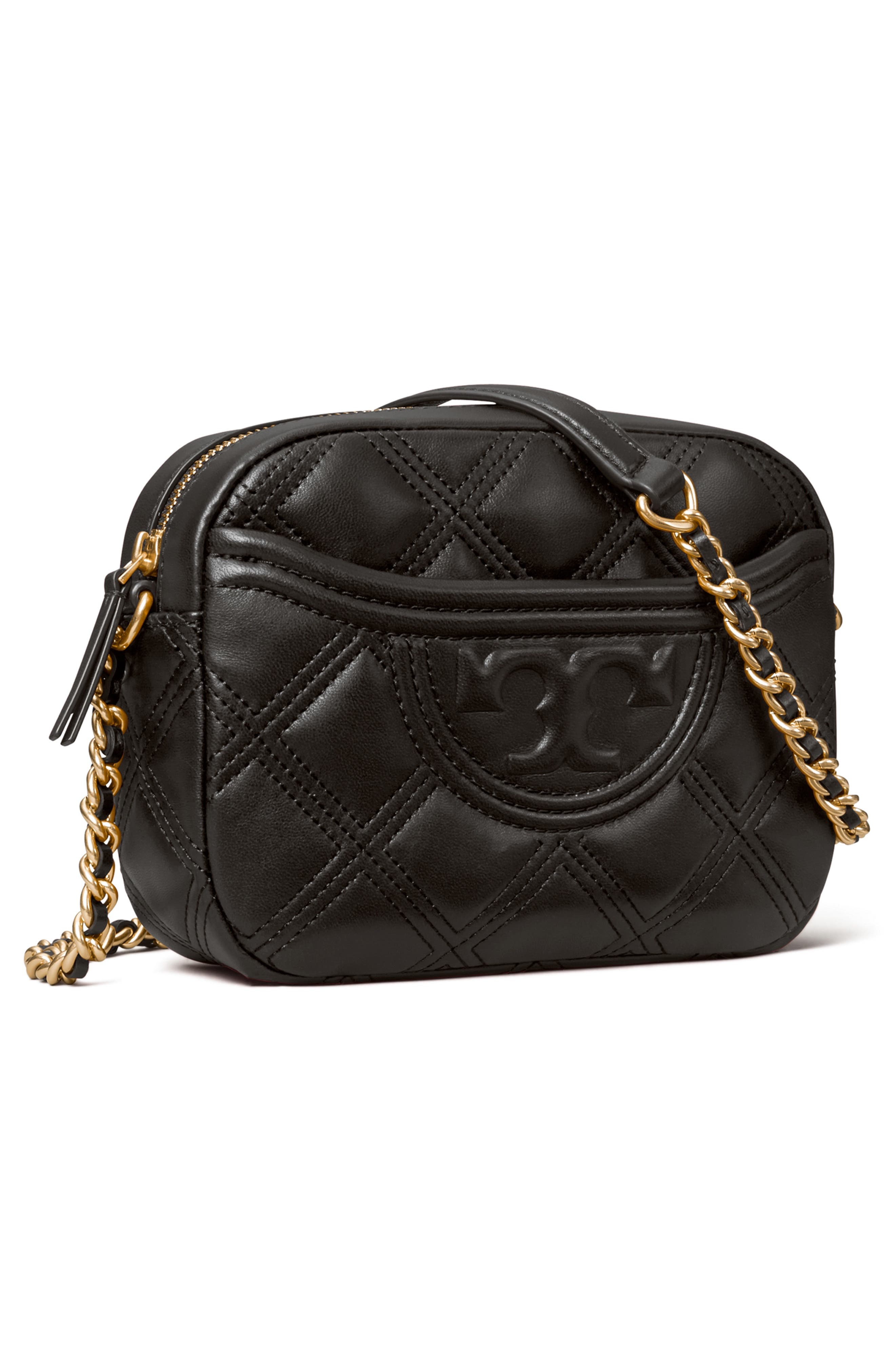 Tory Burch Fleming Quilted Leather Camera Bag, Alternate, color, 