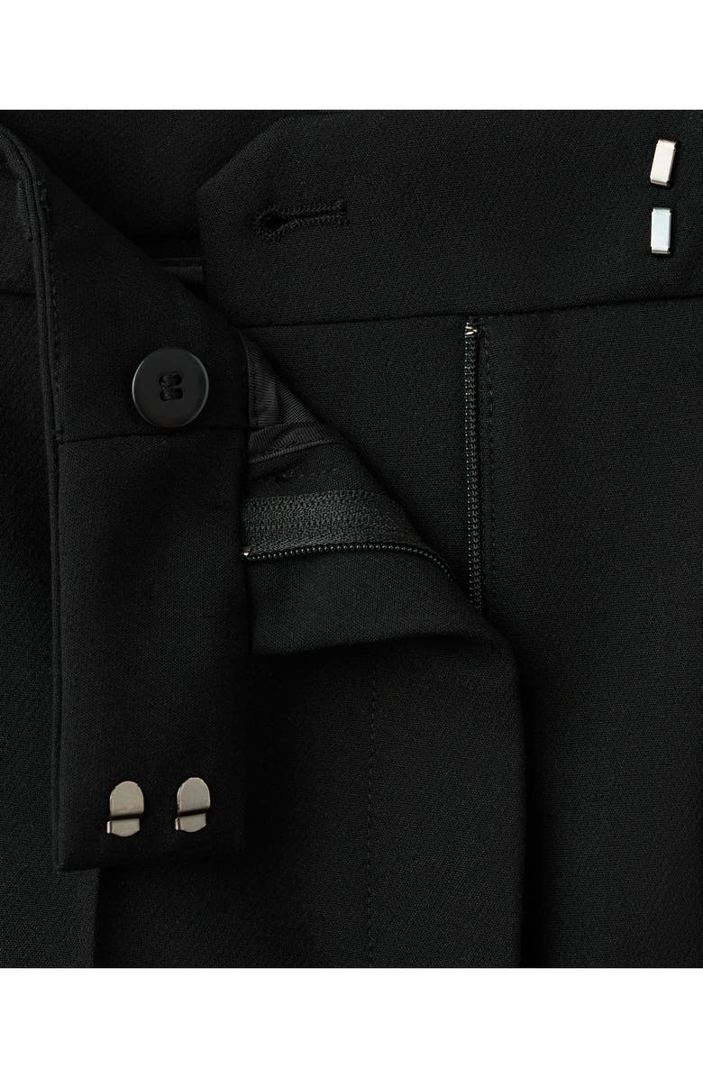 MANGO Pleated Straight Leg Pants, Alternate, color, Black