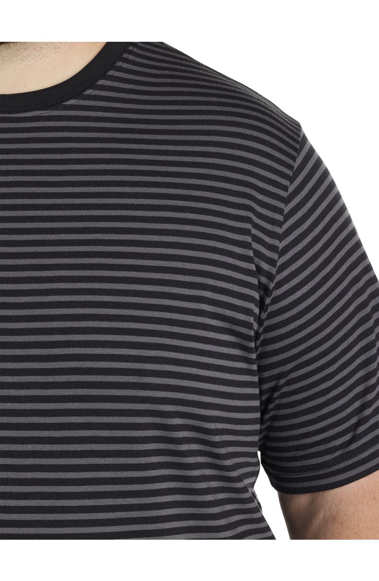 Harbor Bay by DXL Big & Tall Moisture-Wicking Striped T-Shirt, Alternate, color, Black/Grey