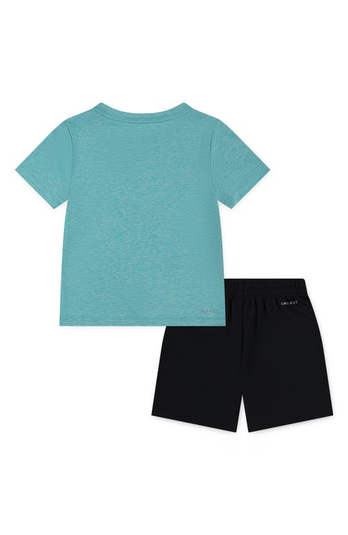 Nike Kids' Dropset T-shirt & Shorts Set In Black/dusty Cactus