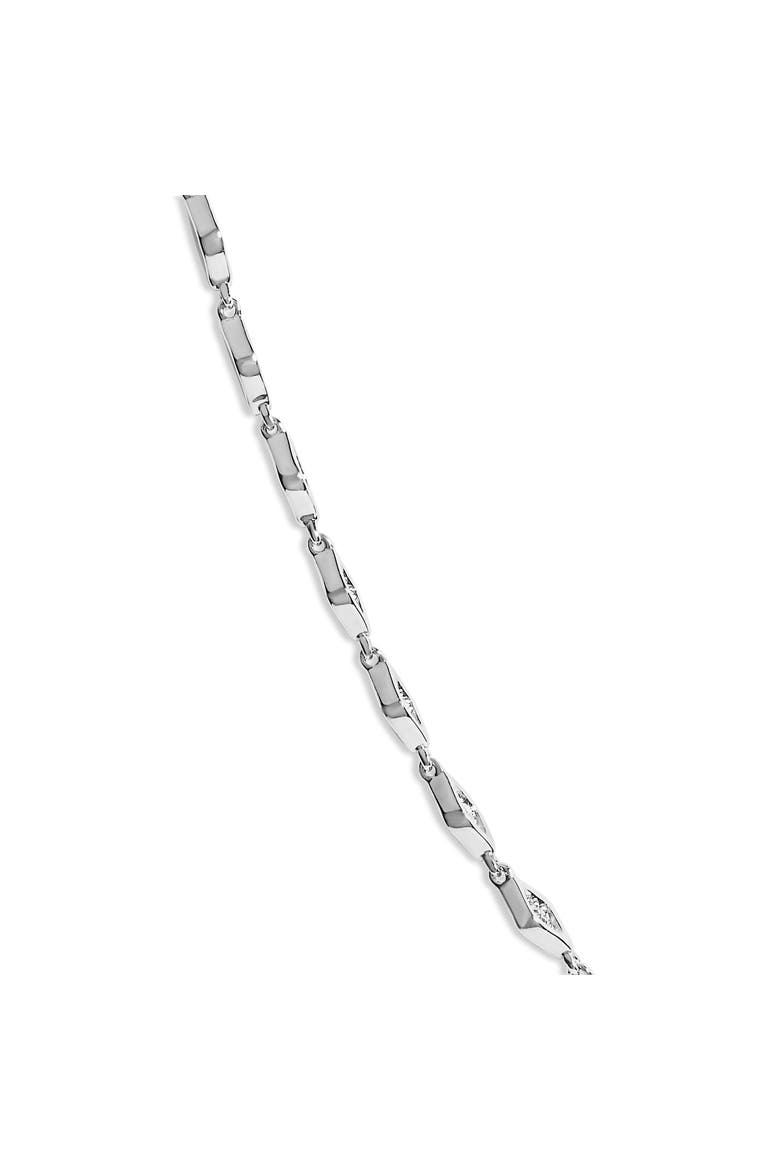 Sterling Silver 3/8 Cttw Diamond Marquise Station Necklace, Alternate, color, Silver